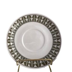 Saucers Gefle Variant Set of 2 Swedish Mid Century Modern‎ Green Ceramic Vintage